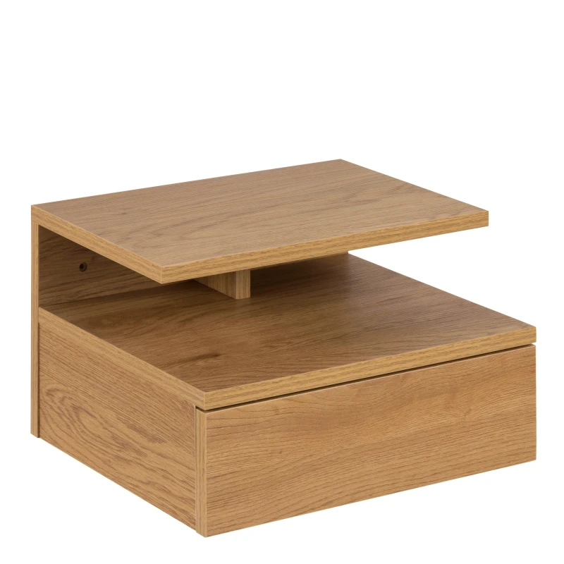 Image of Furniture To Go Ashlan Bedside Table with 1 Drawer in Oak in Light Oak Light Oak Unisex