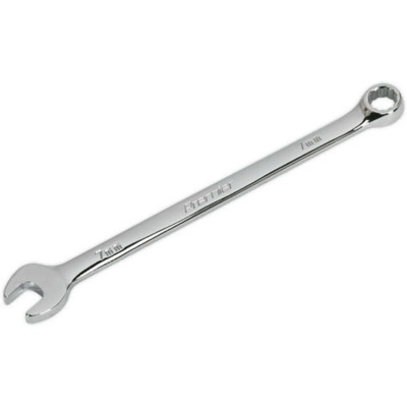 Image of Loops 7mm Steel Combination Spanner - Long Slim Design Combo Wrench - Chrome Vanadium Metallics