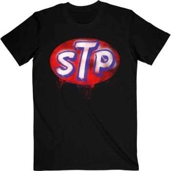 Image of Stone Temple Pilots - Red Logo Unisex Medium T-Shirt - Black
