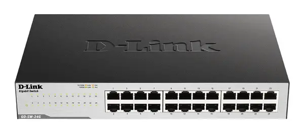 Image of D-Link (GO-SW-24G/E) D-Link GO-SW-24G Unmanaged L2 Gigabit Ethernet (10/100/1000) 1U Black