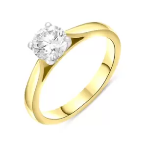 Image of 18ct Yellow Gold 0.90ct Diamond Round Brilliant Cut Solitaire Ring