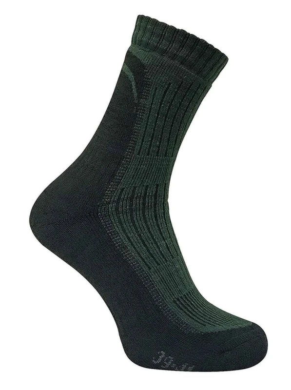 Image of Dr Hunter Dr Hunter Men 1 Pack Reinforced Heel & Toe Merino Wool Hiking Socks in Green Size: 6-8.5 Green 6-8.5 Male 8595592610628