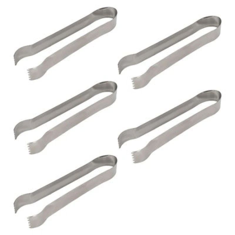Image of 5X Rink Drink Stainless Steel Ice Tongs - 17Cm - Metal Kitchen Party Bar Serving Pincers