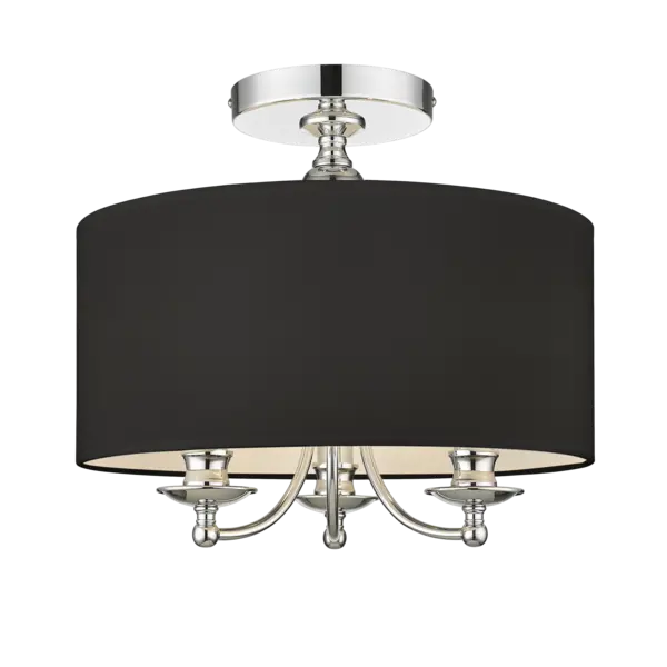 Image of Abu Dhabi 3 Light Cylindrical Ceiling Light Silver, E14