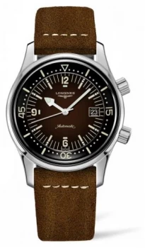 Image of Longines Heritage Legend Diver Brown Leather Strap L37744602 Watch