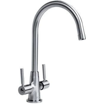 Image of Monza Kitchen Sink Mixer Tap Double Lever Modern EasyFit Brushed Nickel - Bristan