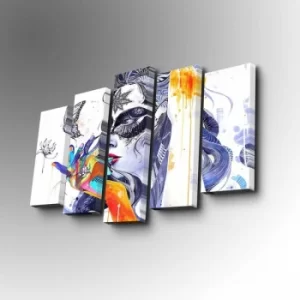 Image of 5PABSWC-03 Multicolor Decorative Canvas Painting (5 Pieces)