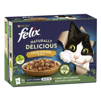 Image of Felix Naturally Delicious 12 x 80g - Farm selection in Jelly