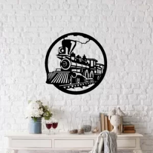 Image of Train Black Decorative Metal Wall Accessory