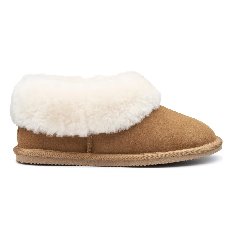 Image of Hotter Womens 'Hug' Sheepskin Slippers in Camel Size: 9 Camel Female 9