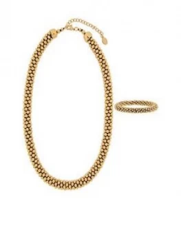 Image of Accessorize The Bobble Necklace And Bracelet Set - Gold