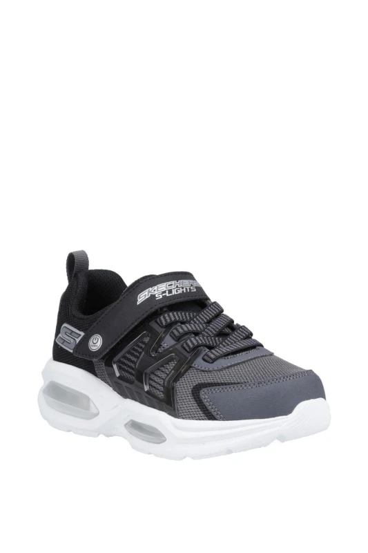 Image of Skechers Boys S Lights Prismatrons Light Up Trainers UK Size 2 (EU 35) Charcoal/Black SKE2281-CCBK-2
