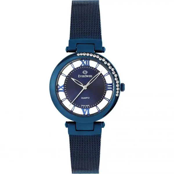 Image of EverSwiss Ladies EverSwiss Crystaline Watch One Size Blue 40465118000