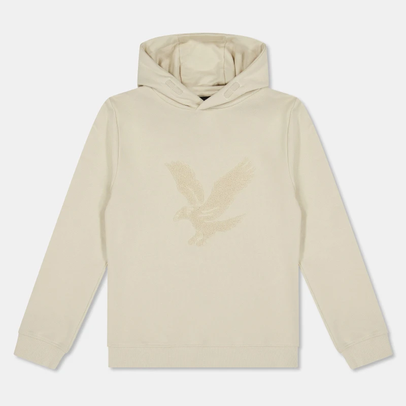 Image of Lyle and Scott Kids Big Logo Pull Over Hoodie Putty W503 male 8-9Y