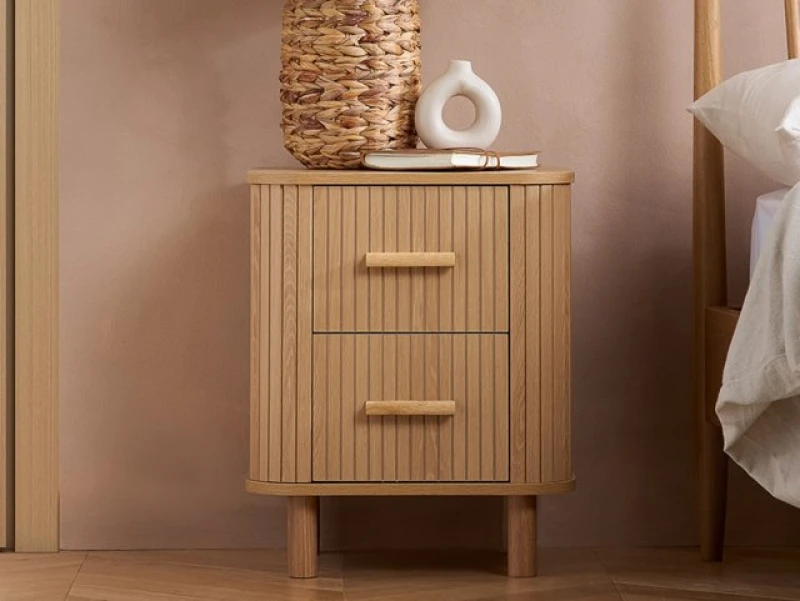 Image of Birlea Axel Oak 2 Drawer Bedside Table