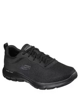 Image of Skechers Flex Advantage 4.0 Mesh Air-cooled Memory Foam Lace Up Trainer, Black, Size 10, Men