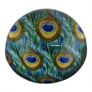 Image of Glass Peacock Design Paperweight