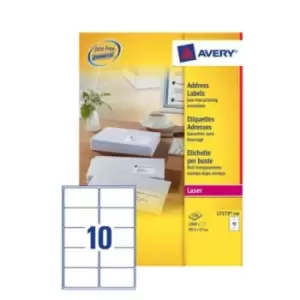 Image of Avery L7173-100 addressing label White Self-adhesive label