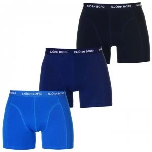 Image of Bjorn Borg 3 Pack Solid Trunks - Blue Multi