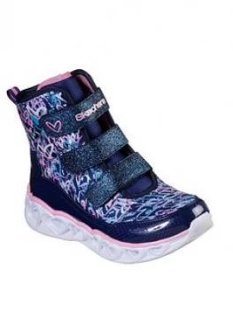 Image of Skechers Heart Lights Strap Boots - Blue