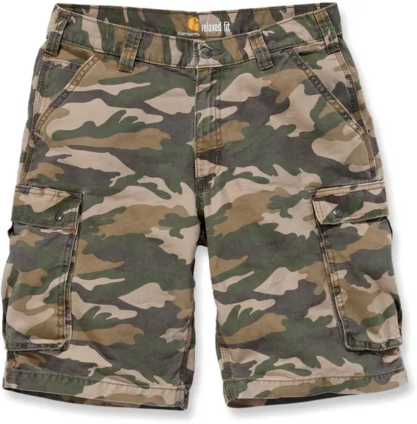 Image of Carhartt Rugged Cargo Camo Shorts, green-brown, Size 32