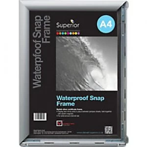 Image of Stewart Superior Wall Mountable Lockable Snap Frame A4 260 x 21 x 350 mm Silver