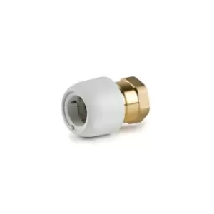 Image of Hep2O Push-Fit Brass Female Adaptor White 3/4" X 22mm Pushfit Hx28/22W