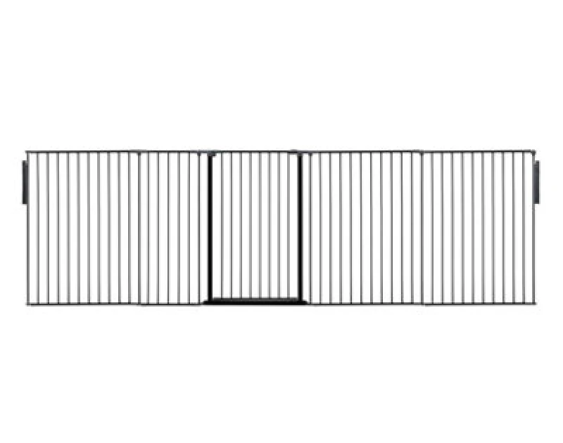 Image of Safetots Premium Extra Tall Room Divider, Up To 344Cm Wide, Black, 105Cm Tall, Multi Panel Barrier For Baby And Toddler