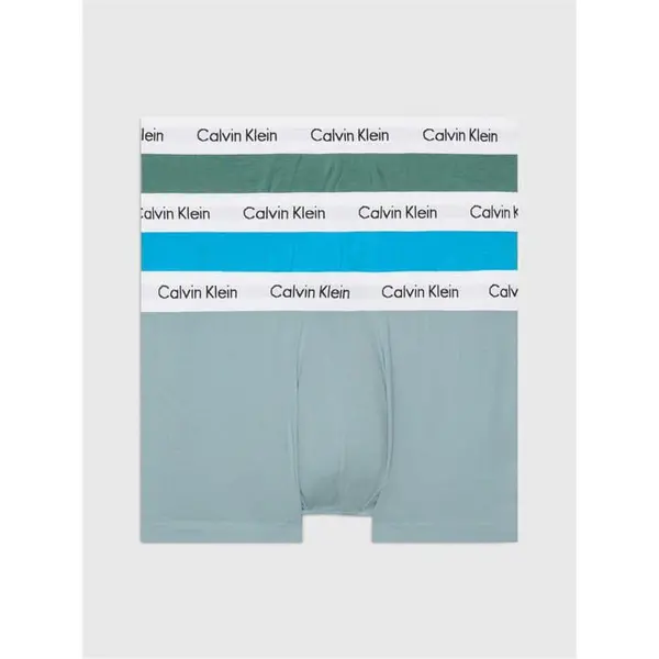 Image of Calvin Klein 3 Pack Low Rise Boxer Shorts Mens - Blue L