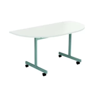 Image of Jemini D-End Tilt Table 1400x700x720mm White/Silver KF822462