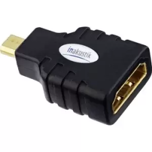 Image of Inakustik 0045218 HDMI Adapter [1x HDMI socket D Micro - 1x HDMI socket] Black gold plated connectors