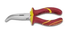 Image of Beta Tools 1164MQ VDE 1000V Insulated Bent Flat Nose Pliers 200mm 011640100