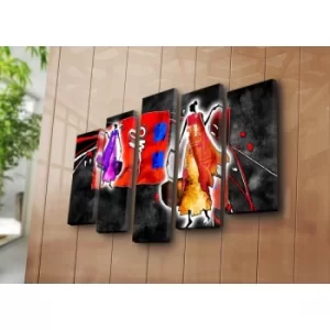 Image of 5PATK-227 Multicolor Decorative Canvas Painting (5 Pieces)
