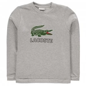 Image of Lacoste Junior Boys Sport Logo Crew Sweatshirt - Argent Chine