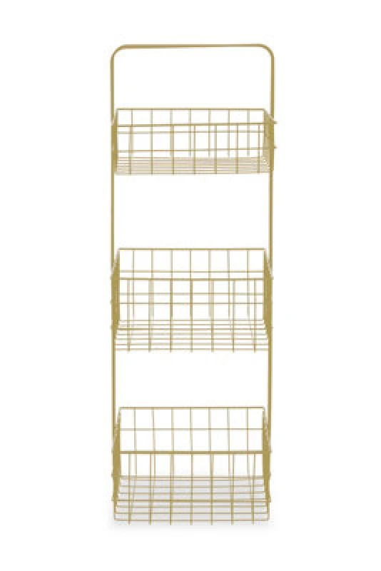 Image of Premier Housewares 3 Tier Rectangular Storage Caddy Gold