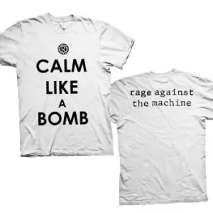 Image of Rage Against The Machine - Calm Like A Bomb Unisex Small T-Shirt - White