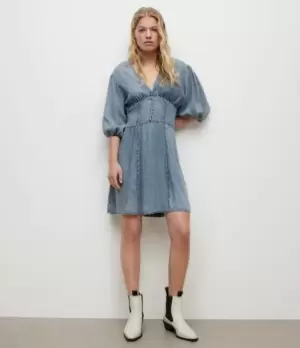 Image of AllSaints Size: 14 Womens Nova Tencel Denim Dress, Size: 14