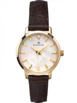 Image of Accurist Ladies Gold Plated Mother Of Pearl Watch 8229