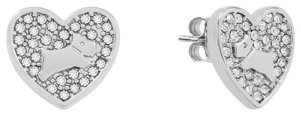 Image of Radley Silver Plated Pave Stone Heart Earrings