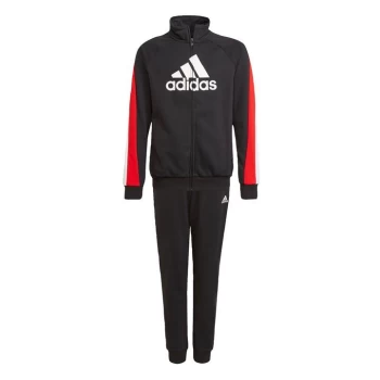 Image of adidas Colorblock Big Badge of Sport Tracksuit Kids - Black / Vivid Red / White
