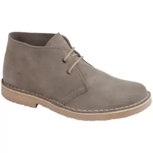 Image of Roamers Mens Suede Leather Round Toe Desert Boot (9 UK) (Grey)