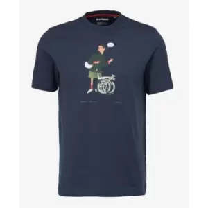 Image of Barbour X Brompton Barbour x Brompton Slowboy T-Shirt - Blue