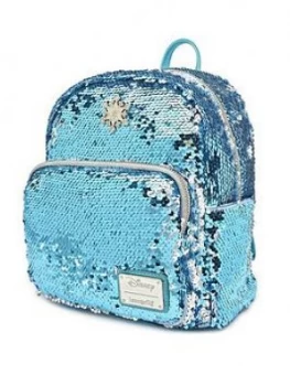 Image of Disney Frozen Loungefly Frozen Elsa Reversible Sepuin Mini Backpack