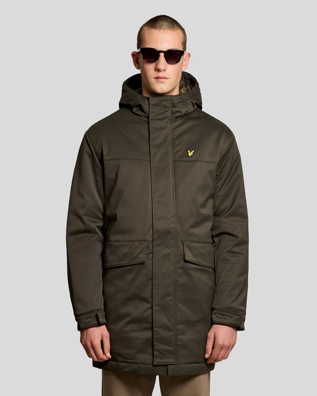 Image of Lyle & Scott Mens Padded Parka in Olive