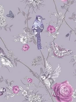 Image of Arthouse Paradise Garden Lilac Wallpaper