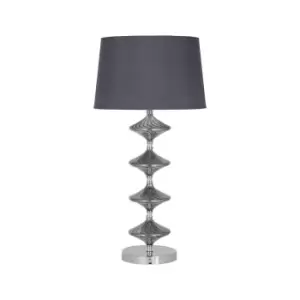 Image of Metal and Grey Glass Table Lamp
