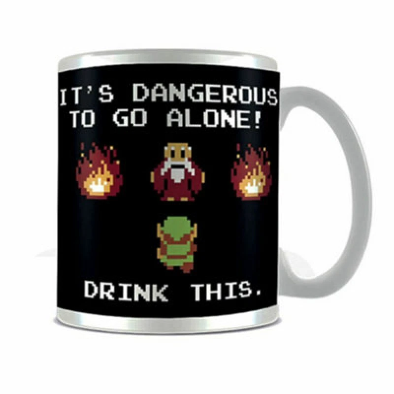 Image of The Legend Of Zelda The Legend Of Zelda Drink This Mug in Black One Size Unisex 5059958550353