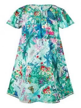Image of Monsoon Girls S.E.W. Juniper Unicorn Dress - Green, Size 3 Years, Women