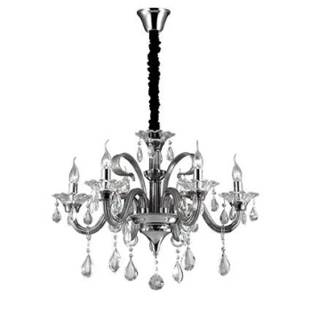 Image of Colossal 6 Light Chandelier Smokey Finish, E14