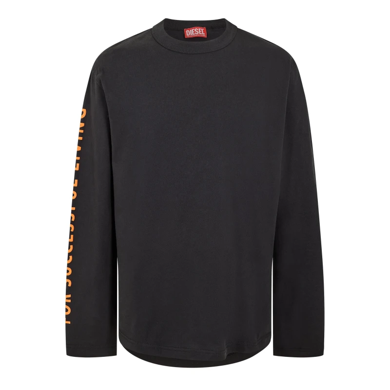 Image of Diesel Mens Long Sleeve T-Shirt Caviar male S